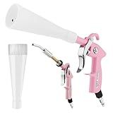 XIAOFENG Tornado Dry Cleaning Gun Detailing Interior Dryer Air Blow Gun with 2 Set Nozzle High Pressure Car Drying Blower Gun for Women Car Quickly Blasts Dirt and Dust from Surface Pink