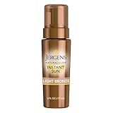 Jergens Natural Glow Instant Sun Body Mousse, Self Tanner for Light Bronze Tan, Sunless Tanning Body Bronzer for Natural Looking Color Instantly, 6 Oz