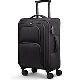 LOVEVOOK Carry On Luggage 22x14x9 Airline Approved, 22 Inch Softside Suitcases with Spinner Wheels, Lightweight Carry-on Suitcase with TSA Lock for Women Men, Large Luggage for Travel Business Trip