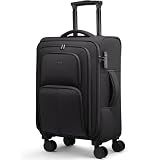 LOVEVOOK Carry On Luggage 22x14x9 Airline Approved, 22 Inch Softside Suitcases with Spinner Wheels, Lightweight Carry-on Suitcase with TSA Lock for Women Men, Large Luggage for Travel Business Trip