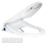Electric Bidet Toilet Seat, Heated Toilet Seat Elongated with Instant Warm Water & Dryer, Feminine & Front Rear Wash, Wireless Remote, Self-Clean Nozzle, Slow Close Lid, Upgraded Silent ECO Child Mode