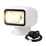 SEAFLO 02 Series 360° Rotating Remote Control Halogen Boat Searchlight – 12V DC 50W, IP65 Waterproof, Beam Distance: 1266 FT (386m) - CE & Rohs Certified, (Candle Power: 175000cd, Voltage: 12V)