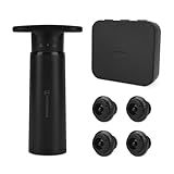 KITCHENDAO Wine Saver Pump with Sound Indicator, 4 Vacuum Wine Stoppers and Storage Box, Reusable Wine Stoppers Preserver to Keep Wine Fresh - Designed with U.S. Patent