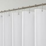 THAIGEE 1 Pack Water-Repellent Fabric Shower Curtain Liner, 72x72 White