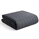 YnM 15lbs Weighted Blanket for Adults, Breathable Heavy Bed Throw Blanket with Cooling Glass Beads for All Season Use, Ideal for ~140lbs (48x72 Inches, Twin/Full, Dark Grey)