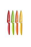 VITUER Paring knife, 4PCS Paring knives (4 Knives and 4 Knife cover), 4 Inch Peeling Fruit and Vegetable Knife, Ultra Sharp Kitchen Knives, German Steel, PP Plastic Handle
