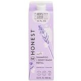 The Honest Company 2-in-1 Cleansing Shampoo Body Wash Refill Carton Gentle for Baby, Naturally Derived, Tear-free, Hypoallergenic, Lavender Calm, 32 fl oz