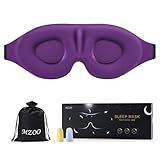 MZOO Luxury Sleep Eye Mask for Side Sleeper Men Women, Zero Eye Pressure 3D Sleeping Mask, Light Blocking Patented Design Night Blindfold, Soft Eye Shade Cover for Travel, Purple