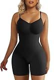 SHAPERX Shapewear for Women Tummy Control Bodysuit Mid Thigh Butt Lifter Body Shaper Shorts,SZ5218-2-Black-L/XL