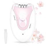 Epilator for Women - 2 Speeds Smooth Skin Face Epilators with LED - Long-Lasting Cordless Electric Tweezers Hair Remover for Armpit/Leg/Bikini Area/Arm/Facial Epilator Hair Removal for Women