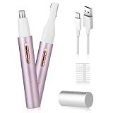 Yunmiss 2026 Rechargeable Nose and Ear Hair Trimmer for Women Men ，Painless Facial and Eyebrow Hair Remover, Dual-Edge Blades, IPX7 Waterproof, Compact and Portable Electric Clipper forTravel