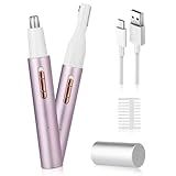 Yunmiss 2026 Rechargeable Nose and Ear Hair Trimmer for Women Men – Painless Facial and Eyebrow Hair Remover, Dual-Edge Blades, IPX7 Waterproof, Compact and Portable Electric Clipper