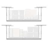 MonsterRax 2-Pack 4x8 Overhead Garage Storage Rack, White, 24"-45" Height