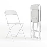 Flash Furniture Hercules Series Plastic Folding Chair - White - 4 Pack 650LB Weight Capacity Comfortable Event Chair-Lightweight Folding Chair