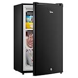 Midea MRU03M2ABB Upright Freezer, 3.0 Cubic Feet Mini Freezer, For Kitchen Apartment Office Basement or Dormitory, Black