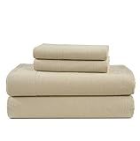 LANE LINEN Cotton Flannel Queen Sheet Set - Brushed for Extra Softness - Breathable & Durable Cotton Flannel Queen Size Bed Sheets Set - Warm & Cozy Winter Bed Sheets with 15" Deep Pocket - Linen