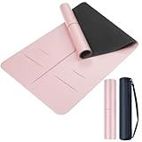 Natural Rubber Yoga Mat - Non Slip Non Toxic - 72’'x26.8''x5mm - Hot Yoga, Pilates, Floor Workout - For Women and Men - with Carrying Bag (Soft Rose)