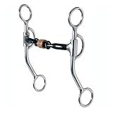 Reinsman 776 All Around Curb Bit for Horse - 3-Piece Sweet Iron Snaffle with Copper Roller - Stage C