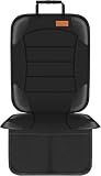 Siivton Car Seat Protector for Child Car Seat,Waterproof Car Seat Cover for Leather and Fabric Seats, 2 Mesh Pockets, Non-Slip Bottom,Thick Padding Cushion