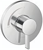 hansgrohe Ecostat S Modern Minimalist Easy Control 1-Handle Pressure Balance Shower Valve Trim in Chrome, 15739001