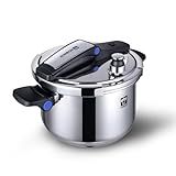 KOBACH 8QT Stainless Steel Pressure Cooker, Olla de presion, Cooking Pressure Cooker, Compatible with Induction and Gas Stovetops, Dishwasher Safe, One-Hand Opening Design