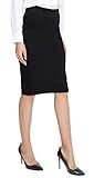 Urban CoCo Women's Elastic Waist Stretch Bodycon Midi Pencil Skirt (Large,Black)
