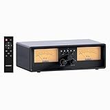 ET30 VU Meter Amplifier Speaker Selector Switch Box, 2 in 2 Out Vintage Switcher, with DB Panel Display & Remote Control, for Stereo Class A, B, AB, D, Tube Amps Home Audio Component