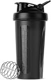 Shaker Bottle 20oz Protein Shaker Plastic Bottle for Pre & Post workout with Twist and Lock Protein Box Storage, Portable Fitness Bottle for Fitness Enthusiasts Athletes (black, 20 oz)
