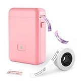 vretti Label Maker Machine with Tape, HP2 Portable Bluetooth Label Printer for Storage, Shipping, Barcode, Office, Home, Organizing Mini Sticker Label Maker with Multiple Templates (Pink)