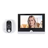Smart Video Doorbell, 1080P Intelligent Visual Doorbells with 4.3inch Screen, 2 - Way Audio, PIR Motion Detection, Night Vision, 150 Degree Wide Angle (Silver)