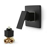 SKOWLL Bathroom Shower Valve Single Function Shower Mixer Valve, Wall Mount Single Handle Water Mixing Valve Kit Include Brass Rough In Shower Trim, Matte Black