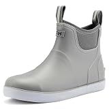 CKWLXQY Men's Deck Boots, Waterproof Non-Slip Ankle Rain Boots for Fishing