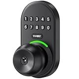 Keypad Smart Door Knob Lock, Yamiry Keyless Entry Digital Lock with Handle, Electronic Code Knob for Front Door, Easy Installation
