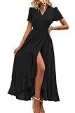 PRETTYGARDEN Women's Boho Floral Summer Maxi Dresses, Z_Black,M
