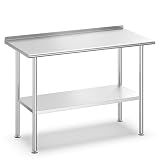 Atelicf NSF Stainless Steel Prep Table 24X48 inch with Backsplash