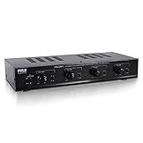 Pyle 4 Channel Speaker Selector Switch - Multi Zone A B Speaker Distribution Controller Box w/Independent Audio Source Volume Control, Supports Home Theater Stereo Amplifier Receiver System - PSLSW4