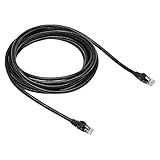 Amazon Basics RJ45 Cat 6 Ethernet Patch Internet Network Cable, 10Gbps High-Speed, 250MHz, Snagless, Gold-Plated Connectors, 15 Foot, Black