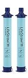 LifeStraw Personal Water Filter for Hiking, Travel and Emergency, Blue, 2PK