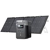 EF ECOFLOW Solar Generator DELTA 2 with 220W Solar Panel, 1024Wh LFP(LiFePO4) Battery, 1800W AC/100W USB-C Output, Fast Charging Portable Power Station for Home Backup Power, Camping & RVs