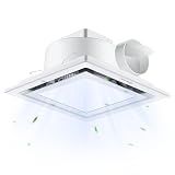 LUMLLSAJI Bathroom Exhaust Fan with Light 10" Ultra Quiet 1.0 Sones,1000LM