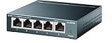 TP-Link TL-SG105, 5 Port Gigabit Unmanaged Ethernet Switch, Network Hub, Ethernet Splitter, Plug & Play, Fanless Metal Design, Shielded Ports, Traffic Optimization