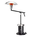 Cuisinart Perfect Position Propane Patio Heater, 38,200 BTU Powerful Directional Stainless Steel Outdoor Heater with Hidden Tank and Drink Table, Swivel Arm and Reflective Heat Shield
