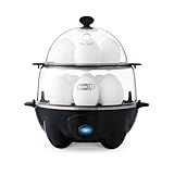 DASH Deluxe Rapid Egg Cooker for Hard Boiled, Poached, Scrambled Eggs, Omelets, Steamed Vegetables, Dumplings & More, 12 capacity, with Auto Shut Off Feature - Black