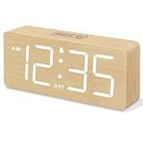 DreamSky Wooden Digital Alarm Clock for Bedroom with Large Numbers