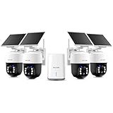 SOLIOM Security Cameras Wireless Outdoor,4K Ultra HD for Day and Night, No Subscription,Built in Radar,Solar Powered Cameras for Home Security, 360° Pan Tilt Auto Tracking,5G & 2.4G WiFi, 4-Cam Kit