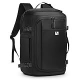 SUIKIHUM 35L Travel Backpack 17" Laptop Backpack W/USB-C Port, Expandable Carry-On Bag, TSA Flight Approved Water-Resistant for Business College, Black