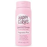 HAPPY CURVES Comfort Powder: Talc Free Anti Chafe Body & Foot Dusting Powder Deodorant to Control Inner Thigh Chafing, Private Areas, and All Over Body for Women (4 Ounce (Pack of 1), Fragrance-Free)