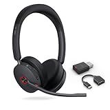 Yealink WH68 Hybrid ANC DECT&Bluetooth Wireless Headset with Adapter, 492ft Rang Stereo Active Noise Cancellation Headphones for Teams,Zoom,UCwith 6X Mic, 32H Call,Dual Ear Headsets (PC,Mobile,Phone)
