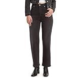 Levi's Women's Ribcage Straight Ankle Jeans, (New) Black Rinse, 28