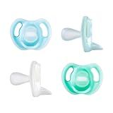 Tommee Tippee Ultra-Light Silicone Pacifier, 0-6 Months Blue & Green